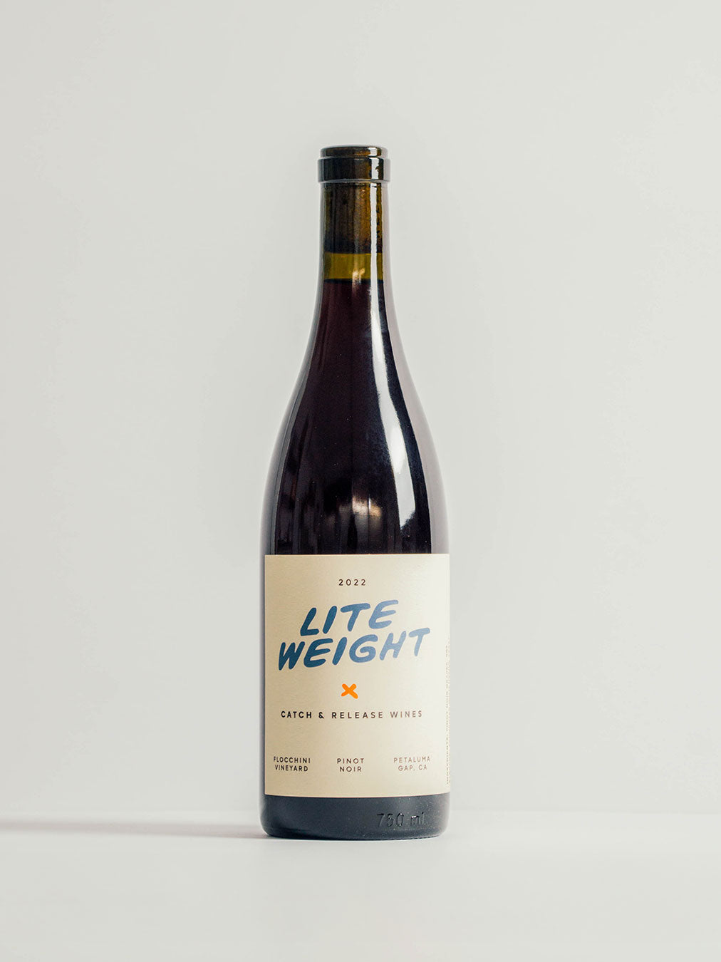 Catch & Release Wines 2022 Lite Weight bottle shot on grey front