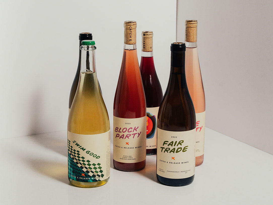 Catch & Release Wines Natural Wine Club including Chardonnay, Pet Nat, Orange Wine, Rosé & a Red Blend.