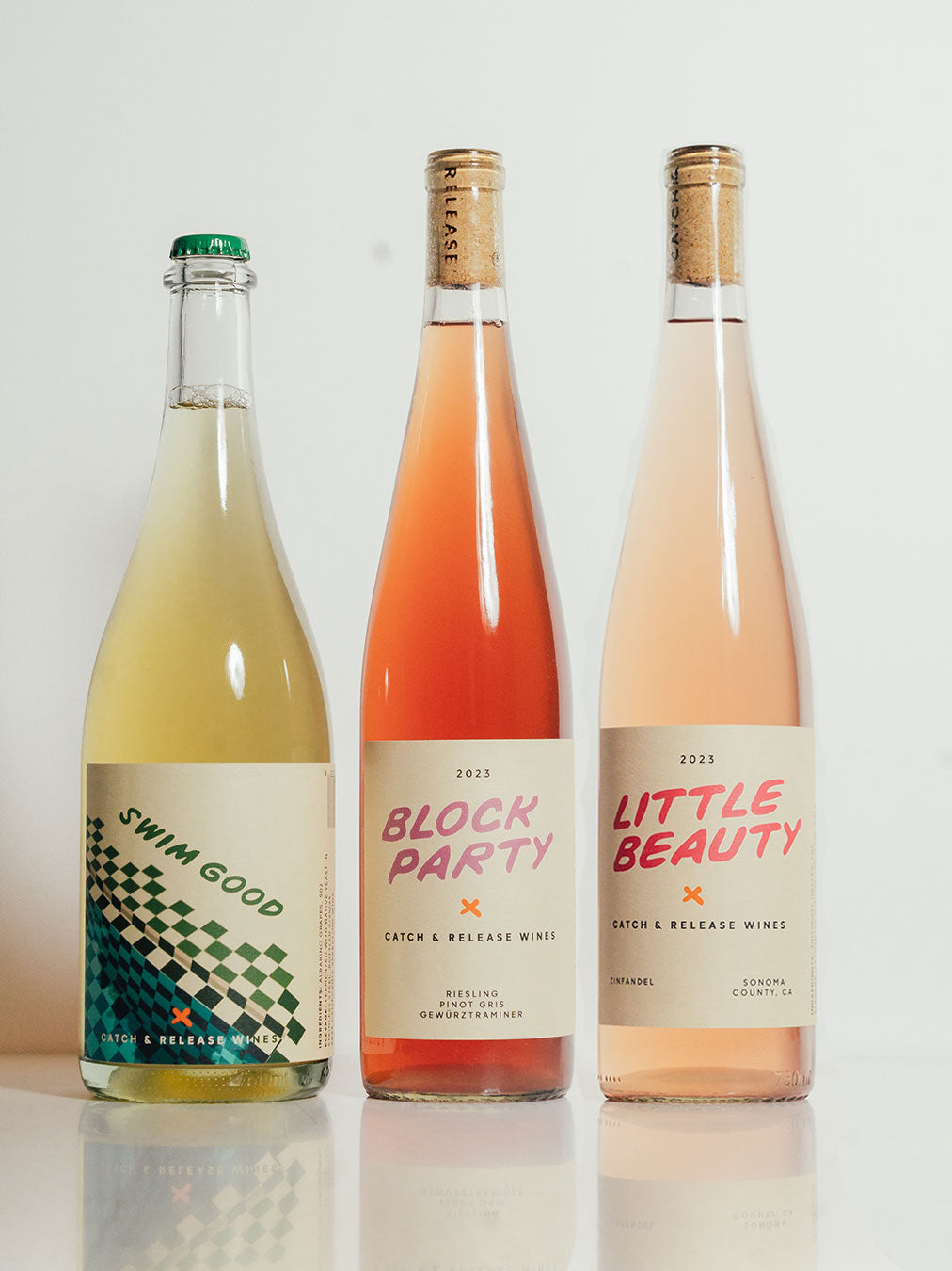 Catch & Release Wines Summer 3pk including Pet Nat, Orange Wine, and Rosé.