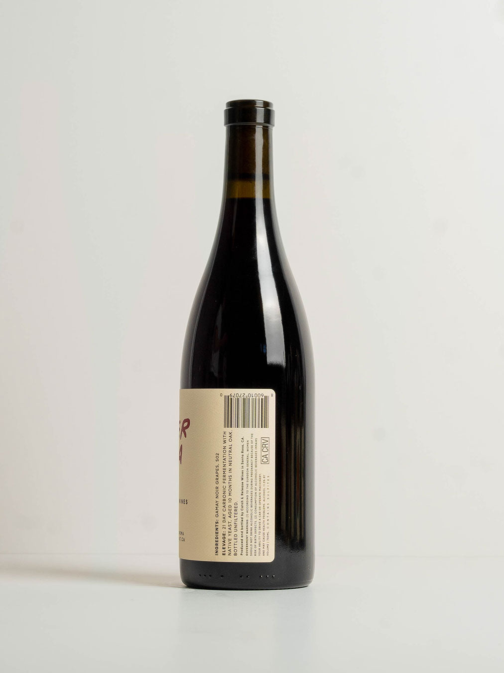 Catch & Release California Natural Wine Supernova Gamay bottle shot back