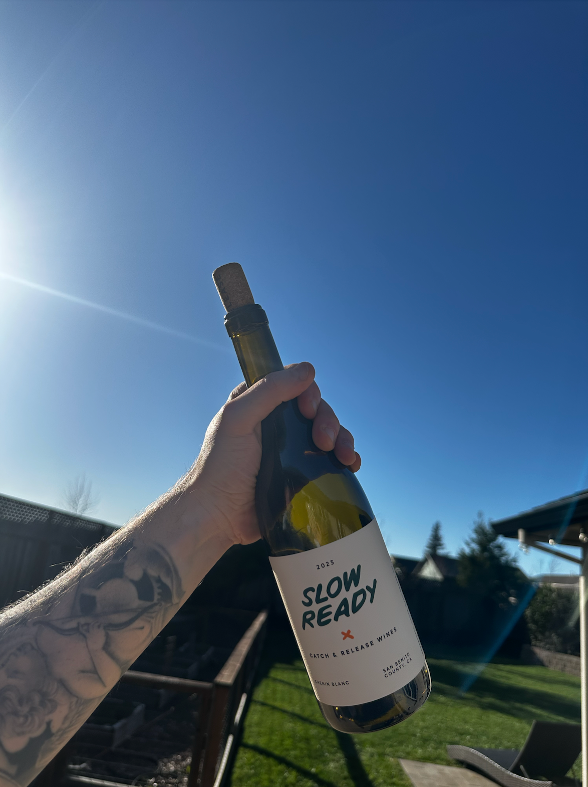 Catch & Release Natural Wine California Chenin Blanc bottle 2023 Slow Ready outdoor picnic